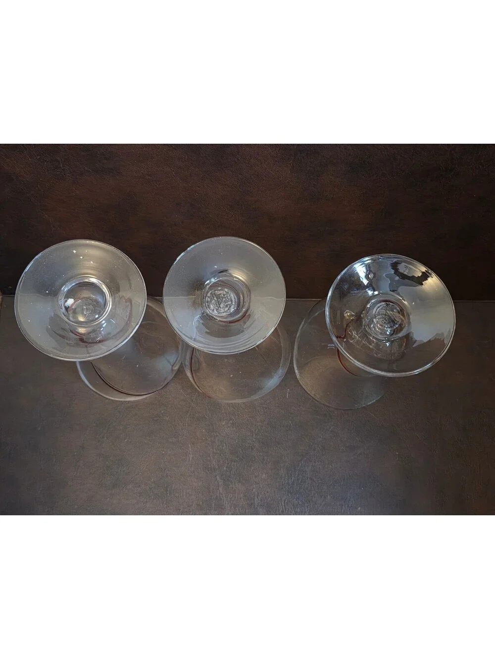 Set of 3 PIER 1 Swirline Red Curved Milkshake or Cocktail Glasses 6.5”  16 oz